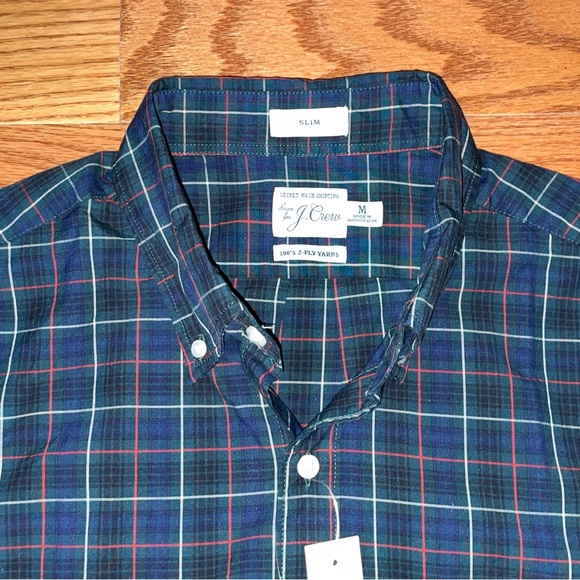 J.Crew Slim Secret Wash Poplin Cotton Shirt - Size Medium - Picture 9 of 9